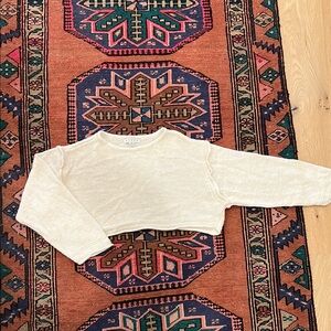 HYFVE Cream Crew Neck Crop Sweater Classic Knit